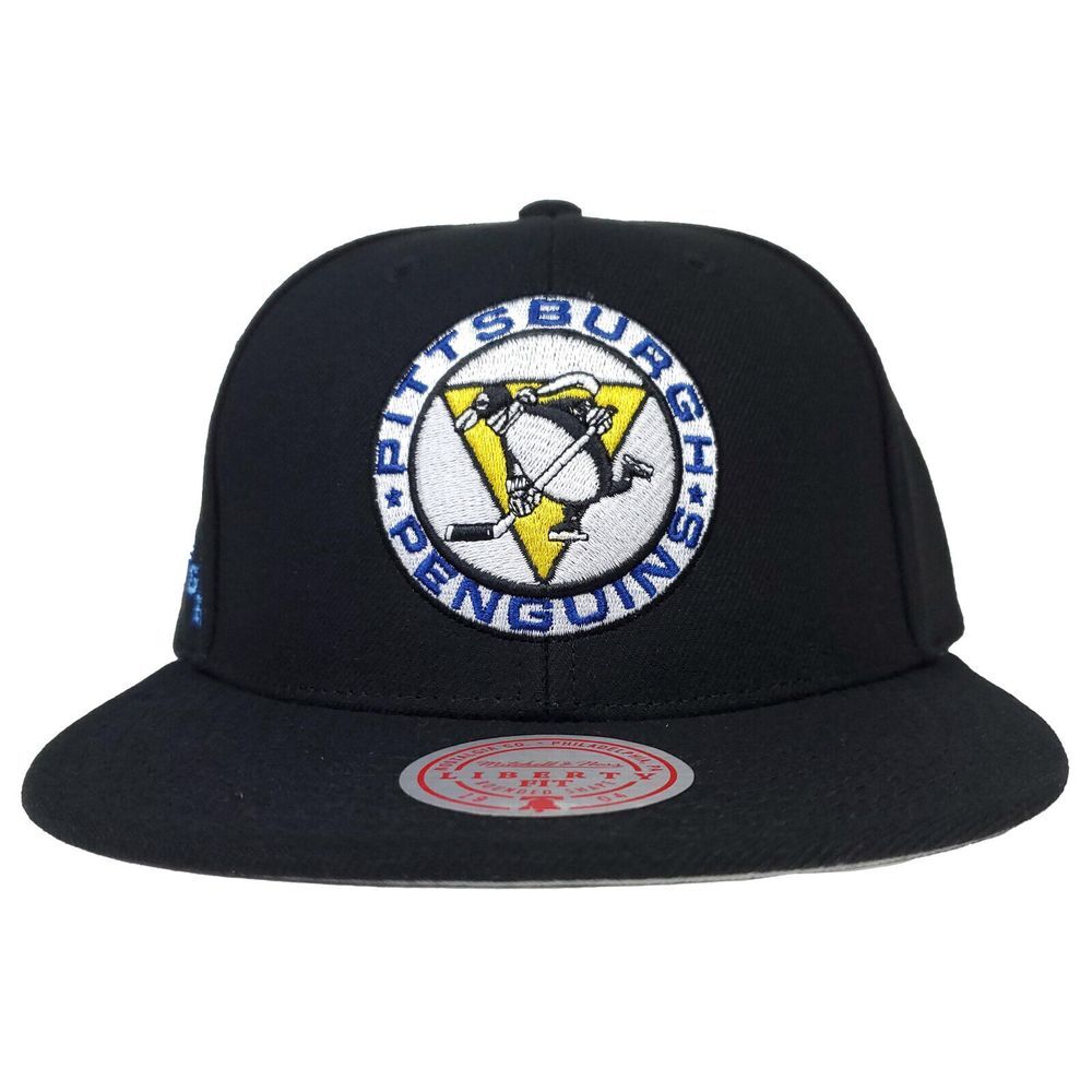 Pittsburgh Penguins Mitchell & Ness NHL Snapback Hat 3D Logo Black Cap NWT
